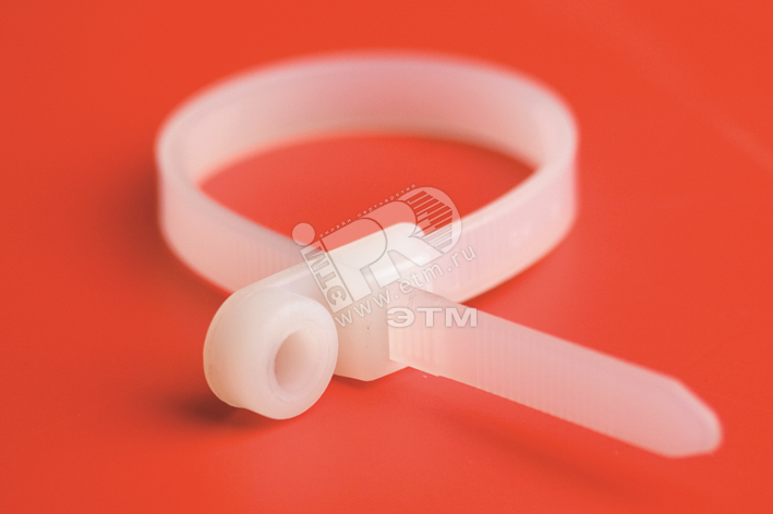 Хомут 150х3.6мм белый с монтажным отверстием (100шт) (252150-I) DKC ...