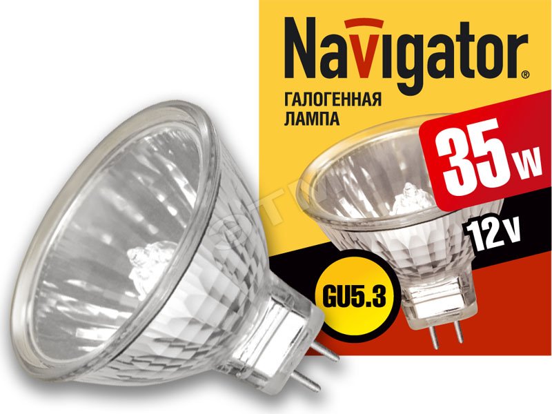 Лампа галогенная КГМ 35вт 12в GU5.3 51мм (94203 NH-MR16) Navigator купить цена