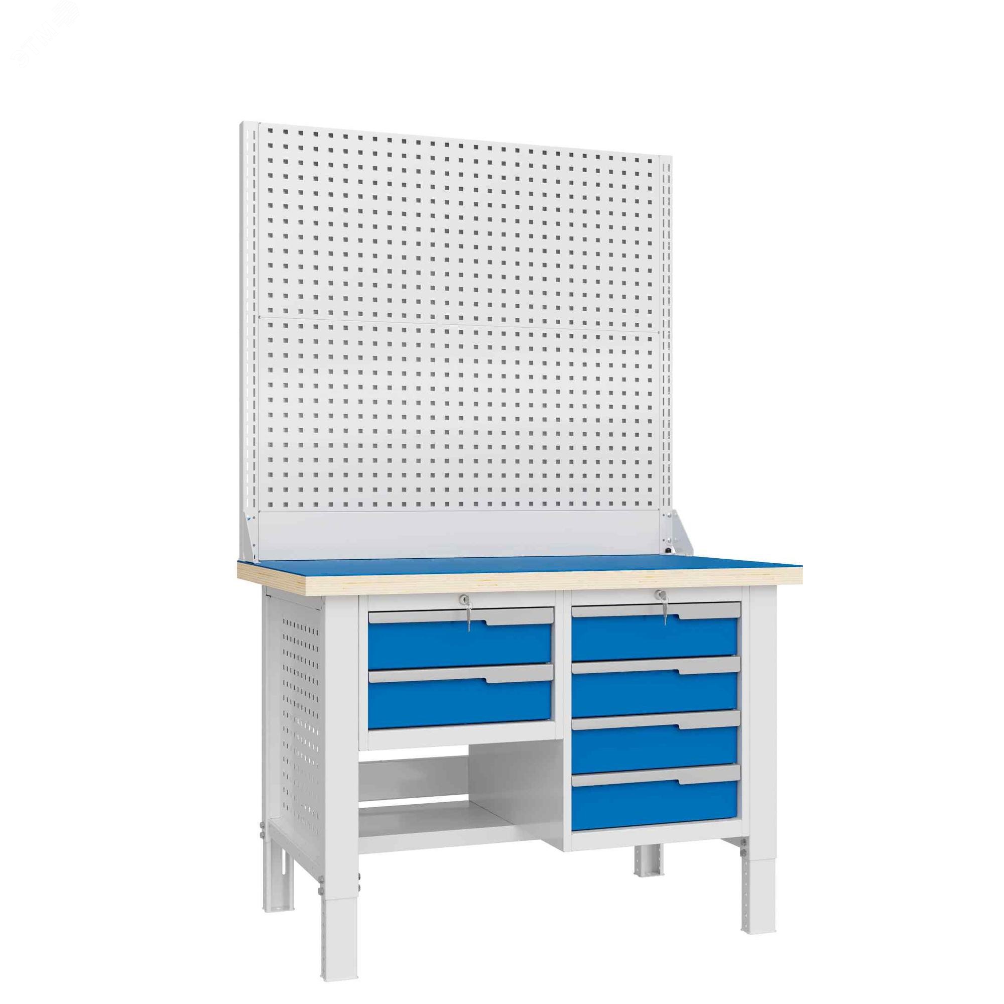 Изображение товара Верстак слесарный CTR 1232.S14.3-2 с регулируемой высотой и нагрузкой 1500 кг