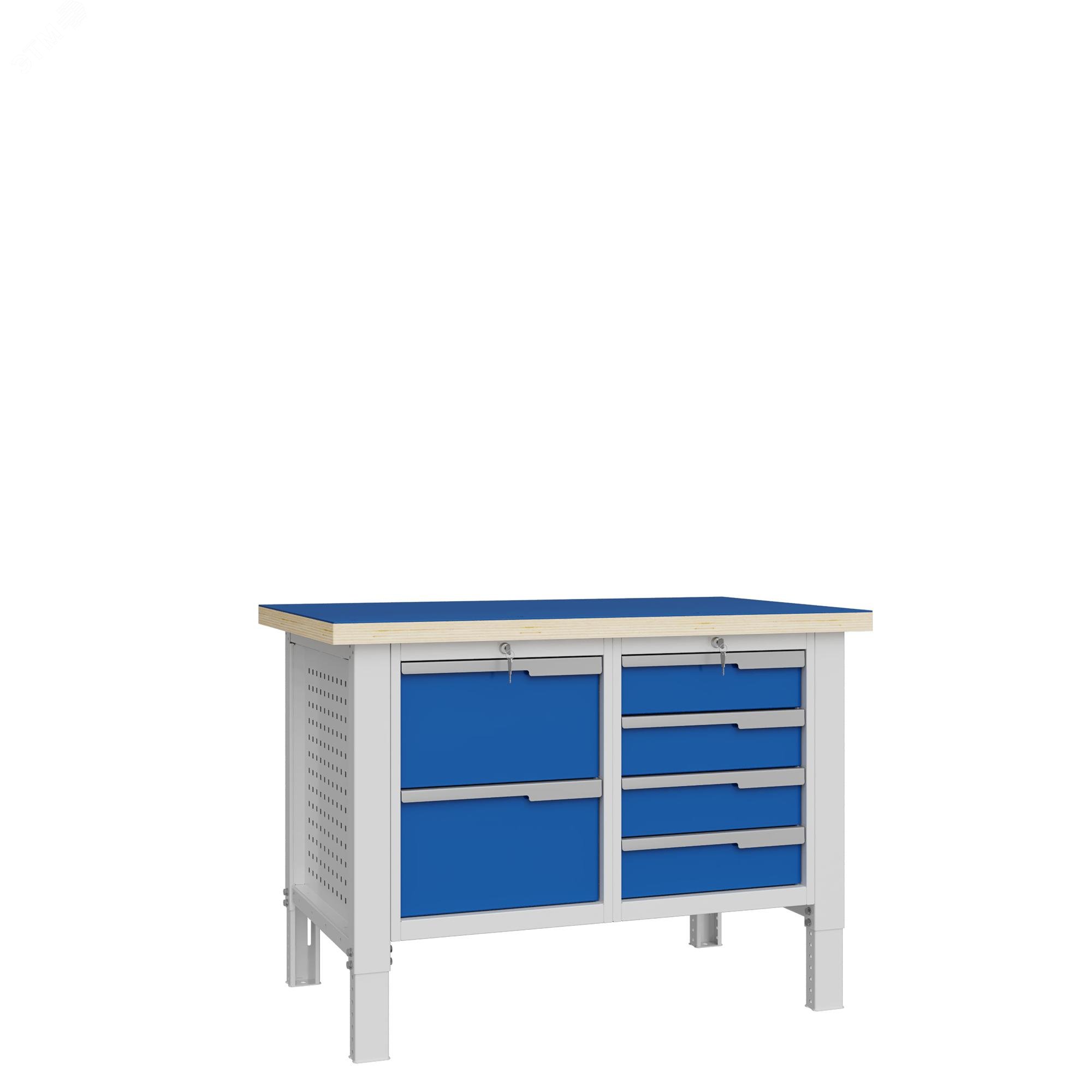 Изображение товара Верстак слесарный CTR 1232.S24.3 с регулируемой высотой и грузоподъемностью 1500 кг