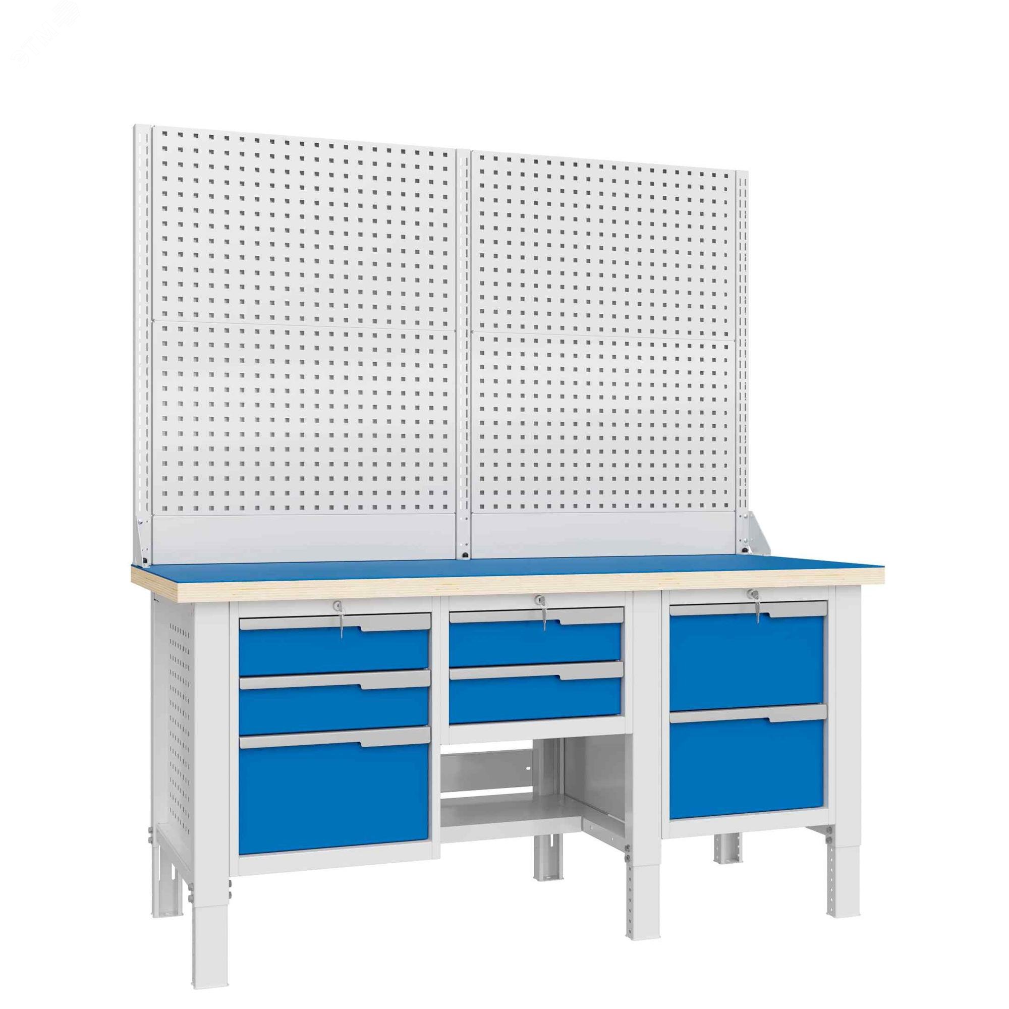 Изображение товара Верстак слесарный CTR 1832.S123.13-2, регулируемый высотой, max нагрузка 2000 кг