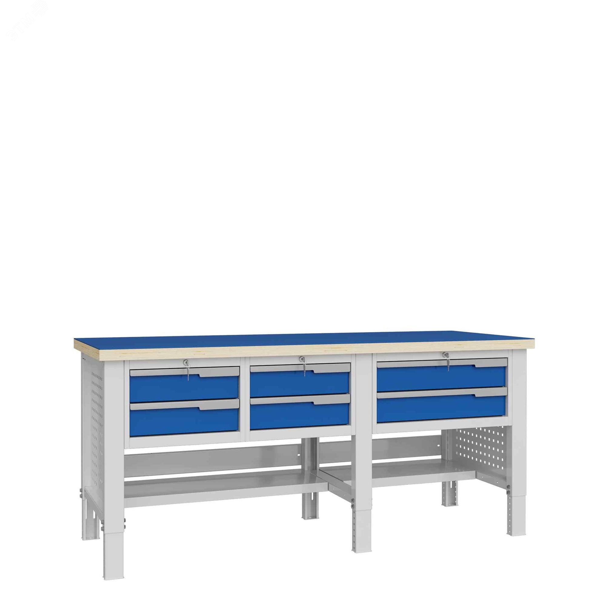 Изображение товара Верстак слесарный CTR 2032.S11L1.23 с регулируемой высотой и усиленной рамой