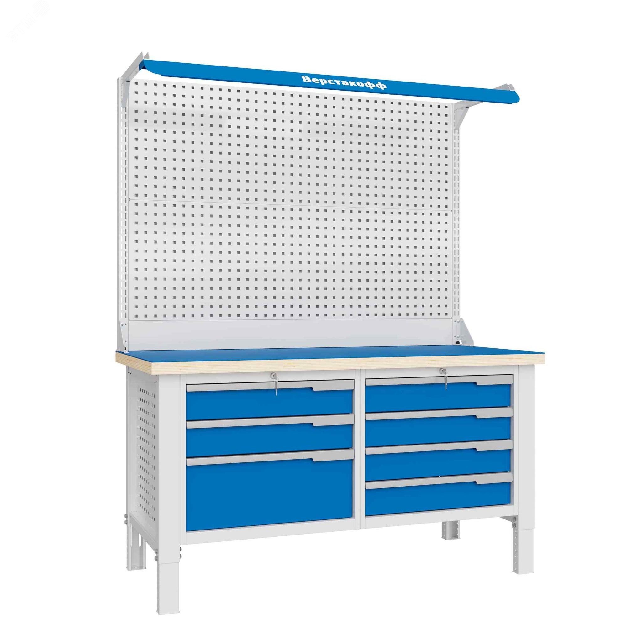 Изображение товара Верстак слесарный CTR 1632.L34.5-2F с регулируемой высотой и объемными нагрузками