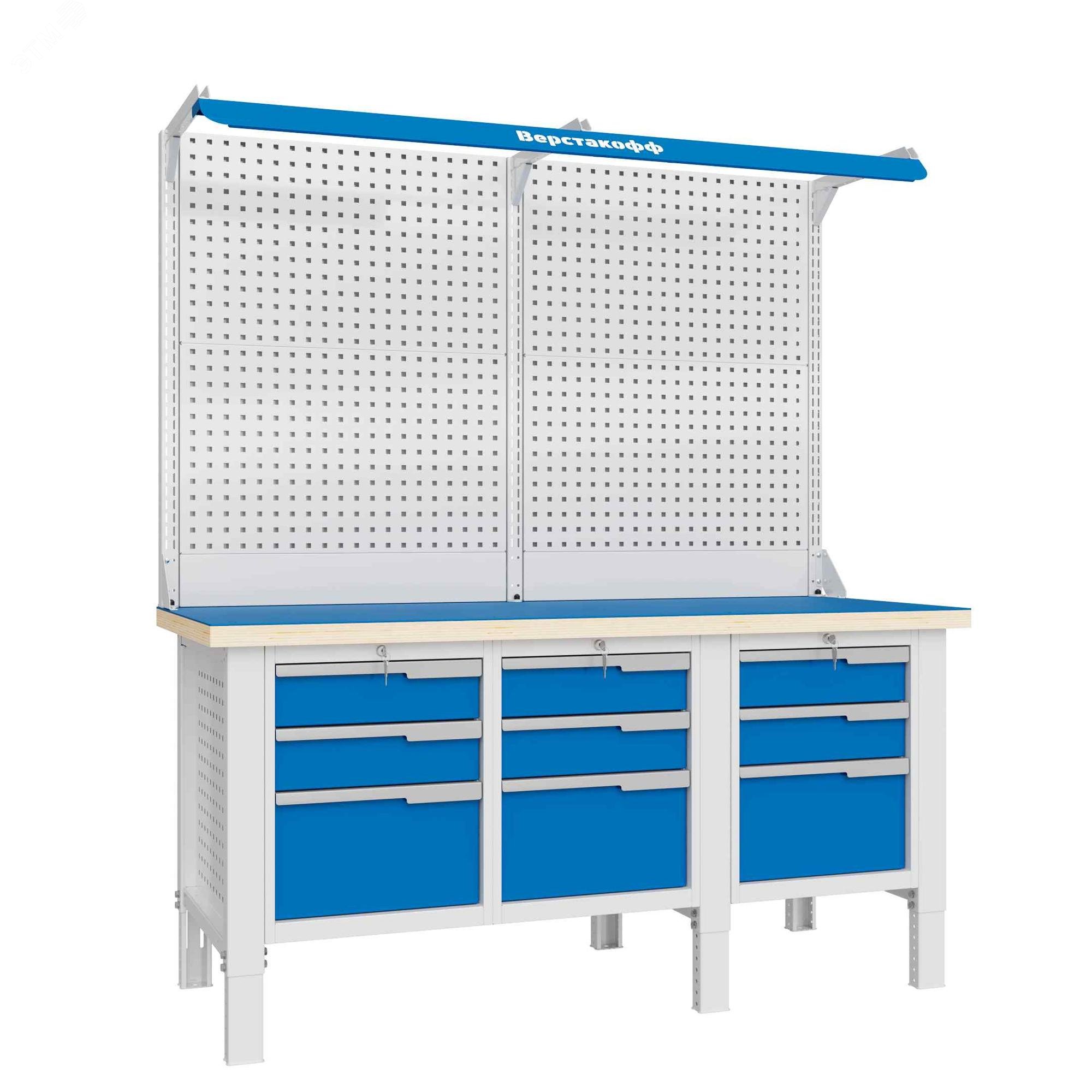 Изображение товара Верстак слесарный CTR 1832.S333.13-2F 1793x743 мм регулировка высоты