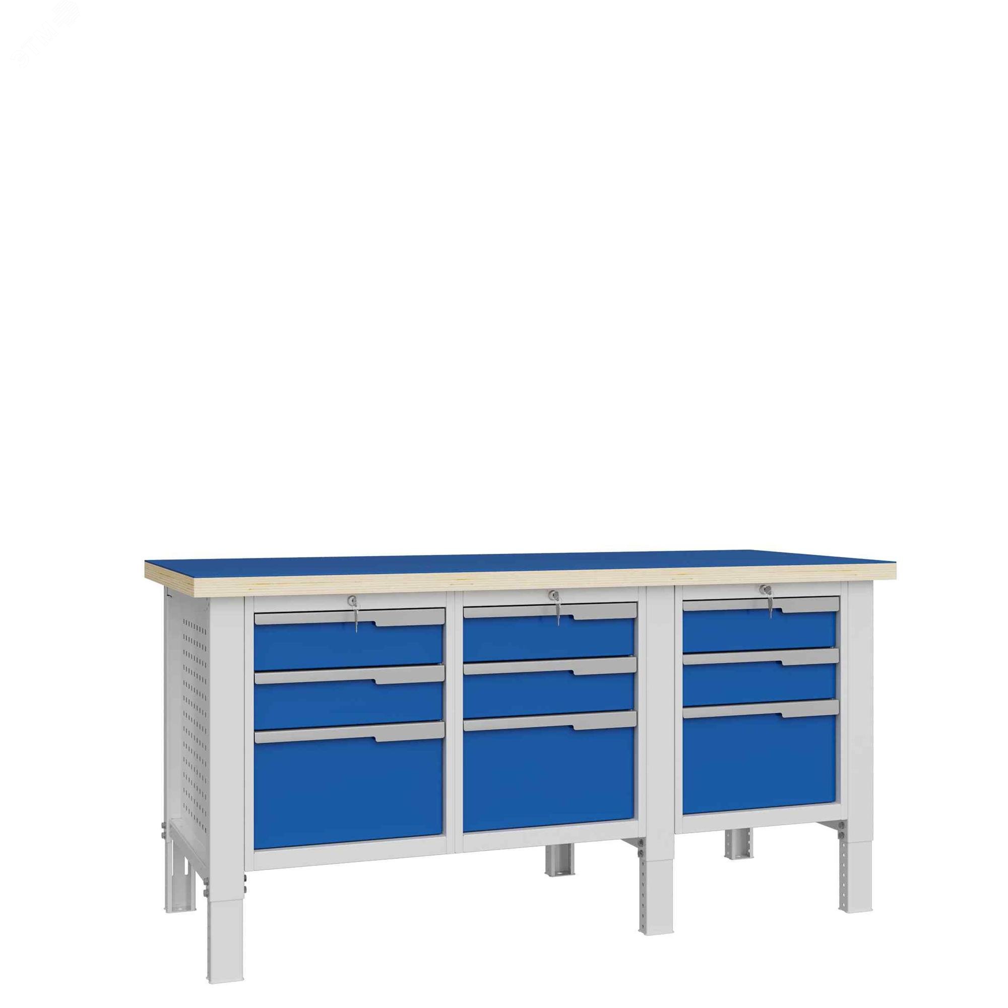 Изображение товара Верстак слесарный CTR 1832.S333.13 с регулируемой высотой и нагрузкой 2000кг