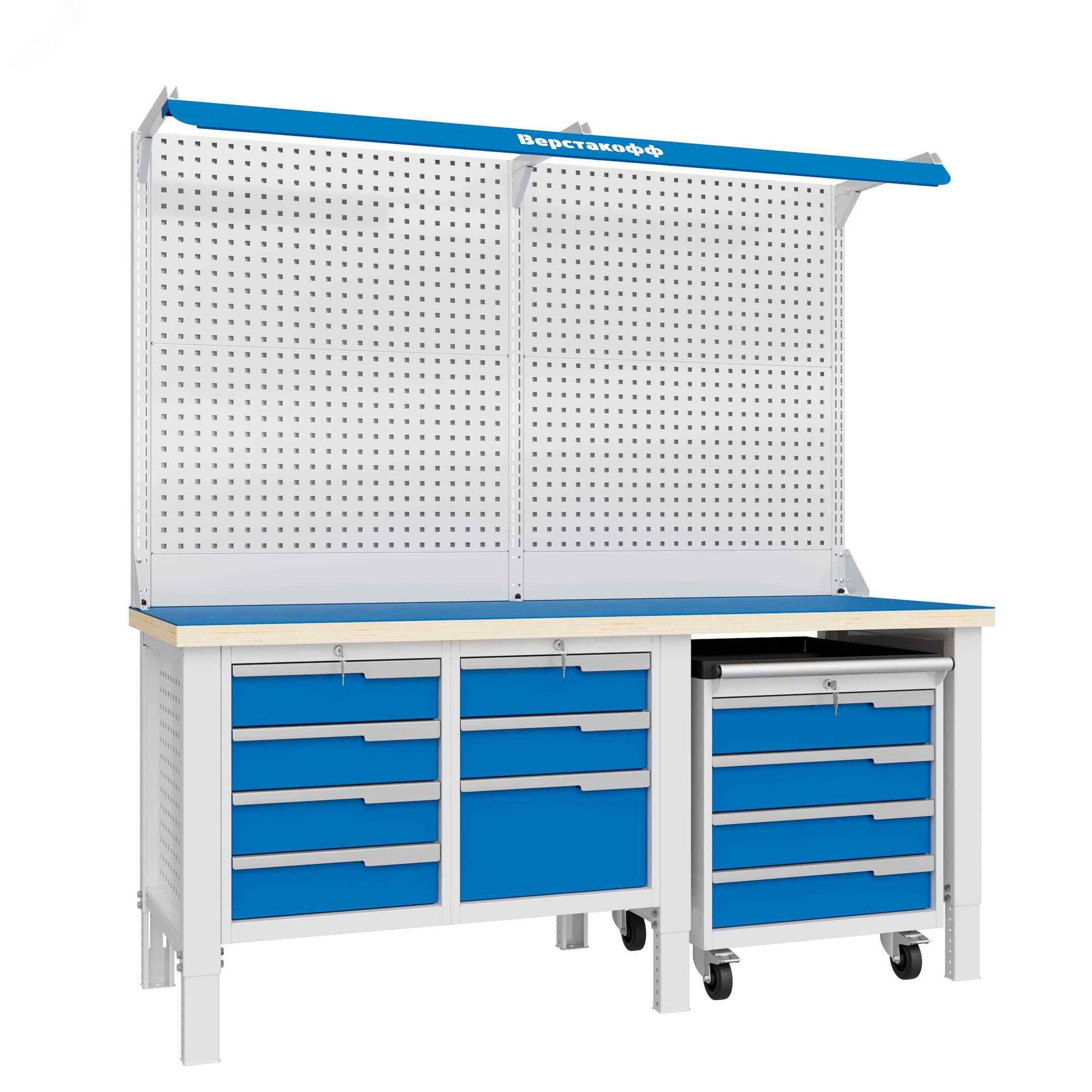 Изображение товара Верстак слесарный CTR 2032.S34M4.3-2F с регулируемой высотой и повышенной нагрузкой