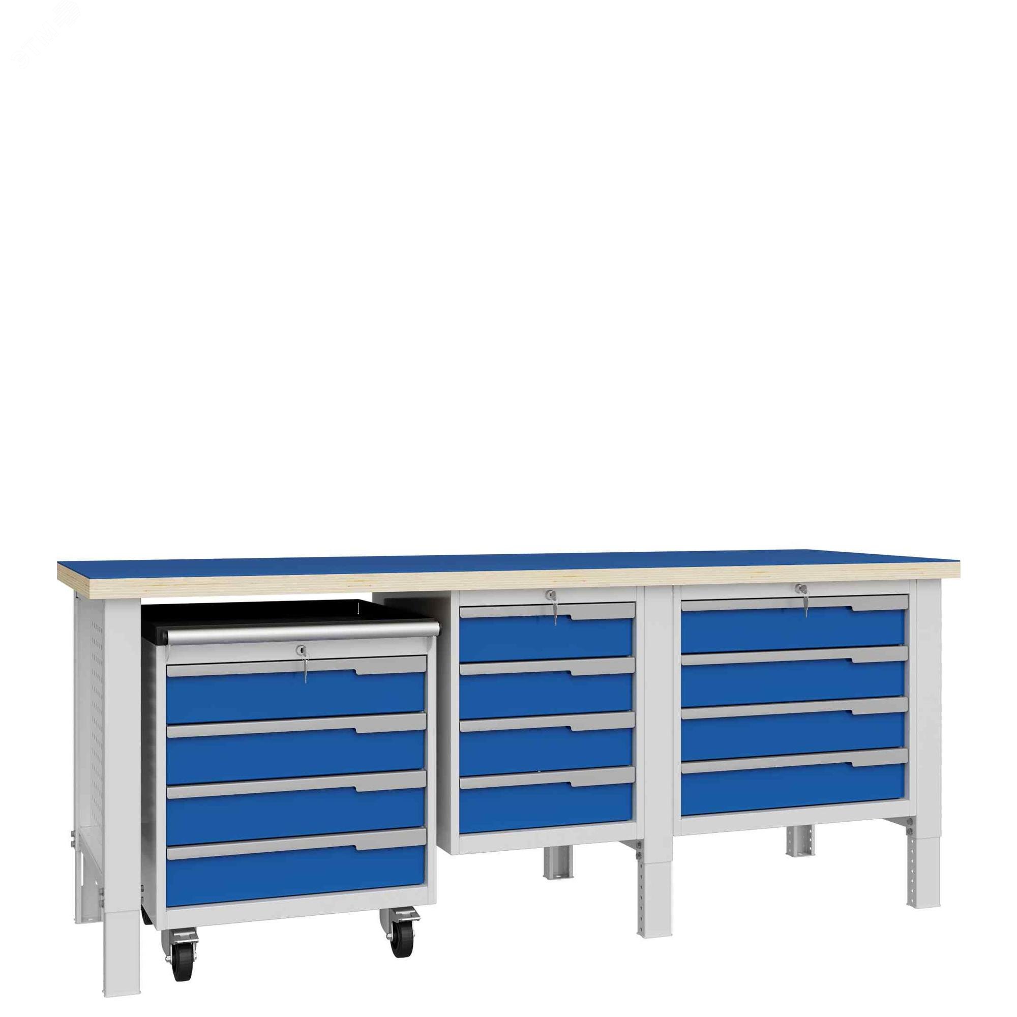 Изображение товара Верстак слесарный CTR 2232.S4L4M4.4 с регулировкой высоты и нагрузкой 2000 кг