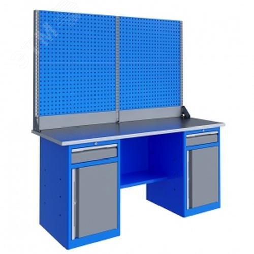 Изображение товара Верстак слесарный TNC 201.88.3-2 стальная столешница 24 мм и освещением