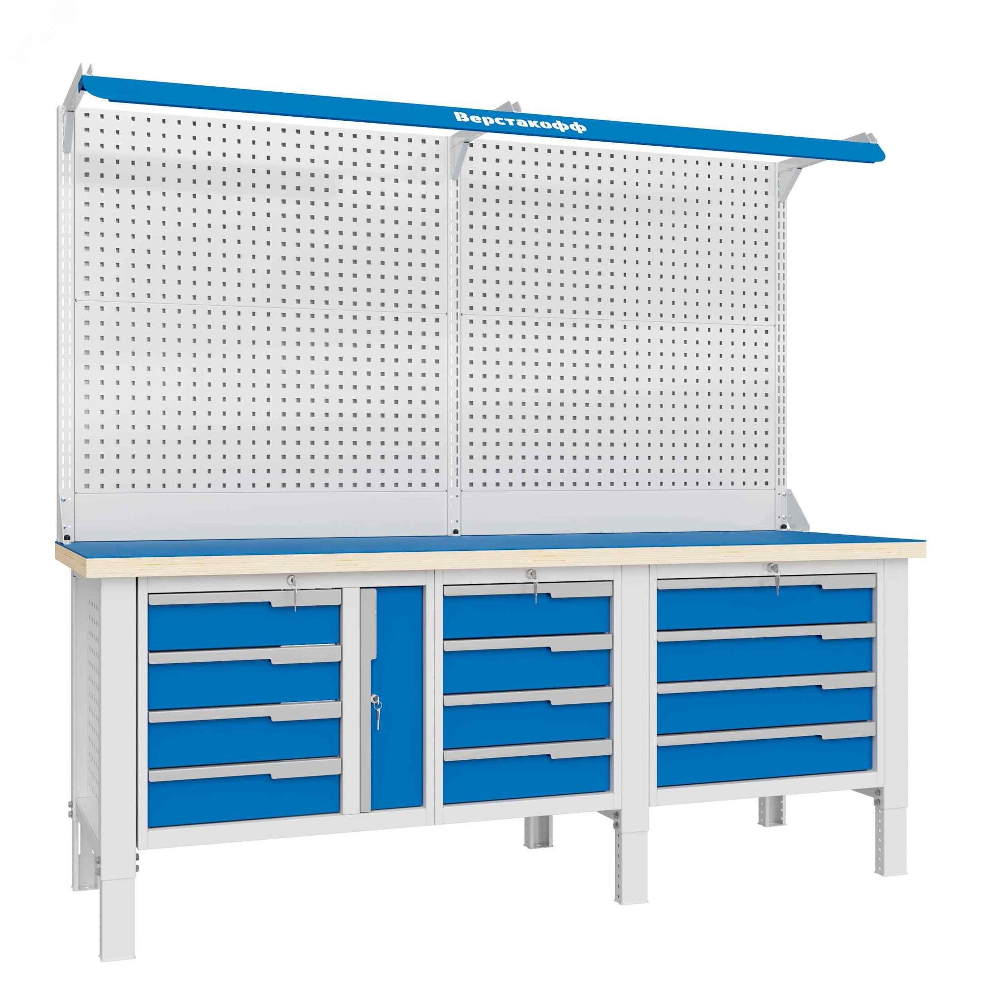 Изображение товара Верстак слесарный CTR 2232.S7L26.24-2F с регулируемой высотой и высокой нагрузкой