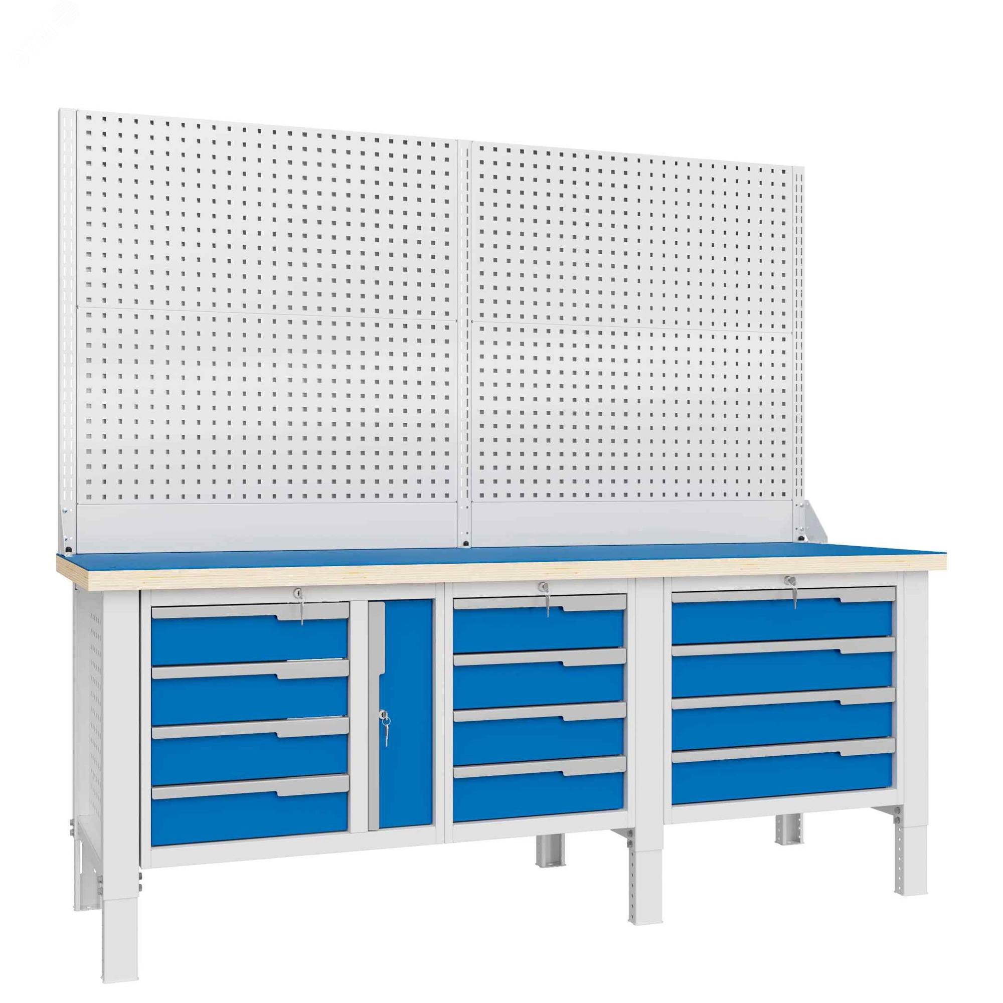 Изображение товара Верстак слесарный CTR 2232.S7L26.24-2 с регулировкой высоты и повышенной нагрузкой