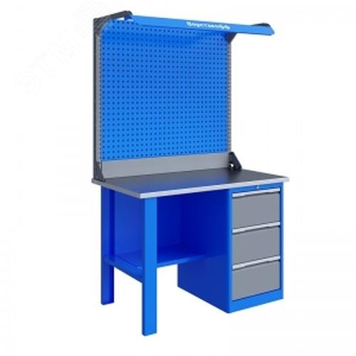 Изображение товара Верстак слесарный TNC 121.13.1-2F с перфорационными панелями и освещением