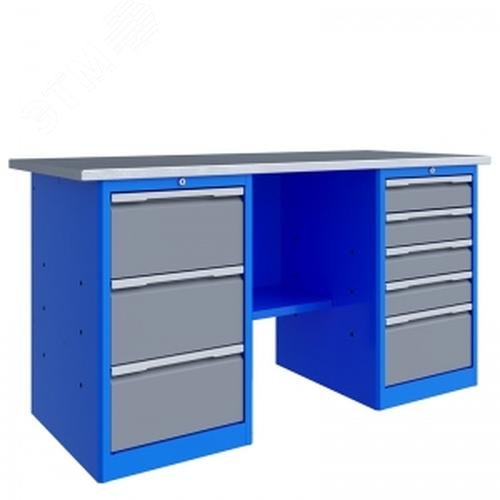 Изображение товара Верстак слесарный TNC 161.35.1 с перфорированным экраном и освещением