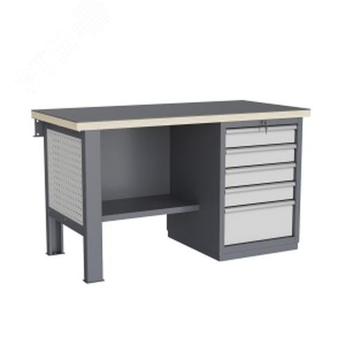 Изображение товара Верстак слесарный FBK 1551.15.3 с перфорированной панелью и освещением