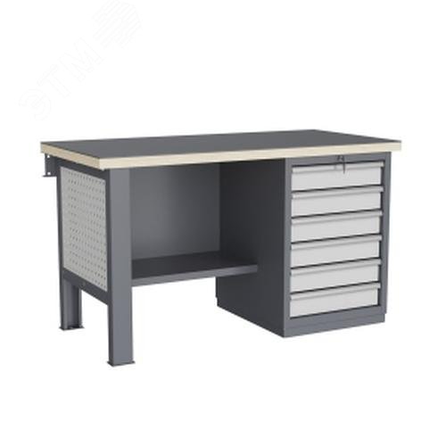 Изображение товара Верстак слесарный FBK 1551.16.3 с перфорированным экраном и освещением