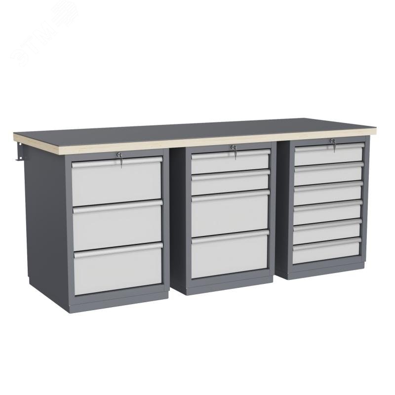 Изображение товара Верстак слесарный FBK 205.346 с фанерной столешницей и перфорированным экраном