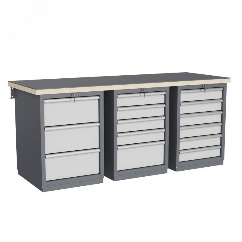 Изображение товара Верстак слесарный FBK 205.356 с перфорированной панелью и освещением