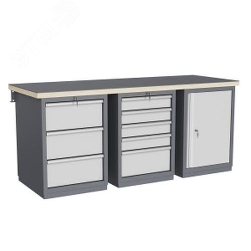 Изображение товара Верстак слесарный FBK 205.357 с перфорированным экраном и тумбами