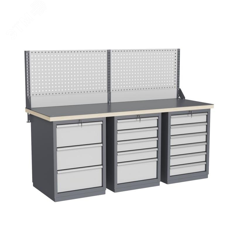 Изображение товара Верстак слесарный FBK 205.356-1 с тумбами и освещением Россия