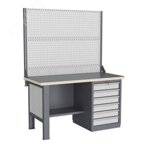 Изображение товара Верстак слесарный с перфорированным экраном и освещением 1493х743 мм