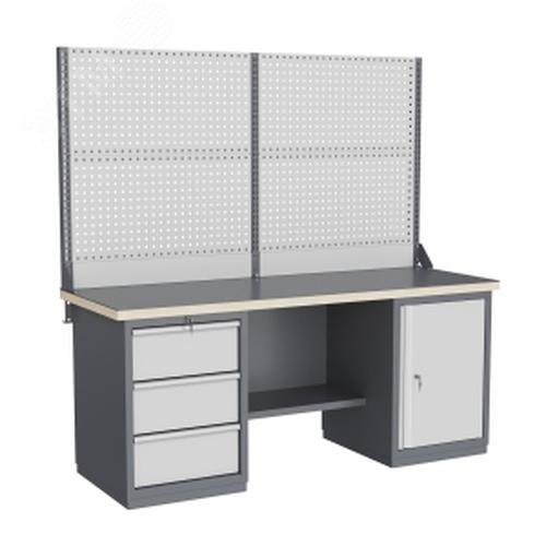 Изображение товара Верстак слесарный FBK 205.37.4-2 с навесными элементами и освещением