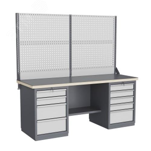 Изображение товара Верстак слесарный FBK 205.45.4-2 - надежное оборудование для мастерских