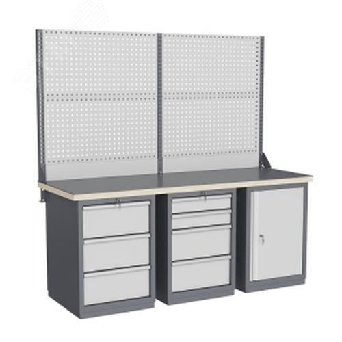 Изображение товара Верстак слесарный FBK 205.347-2 с перфорированным экраном и тумбами
