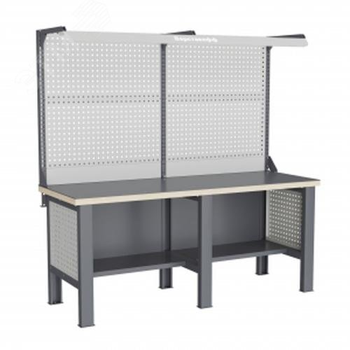 Изображение товара Верстак слесарный FBK 2052.111.4-2F с перфорированным экраном и освещением