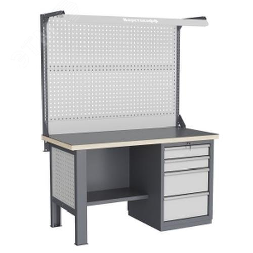 Изображение товара Верстак слесарный FBK 1551.14.3-2F с влагостойкой фанерой, стальной наладкой