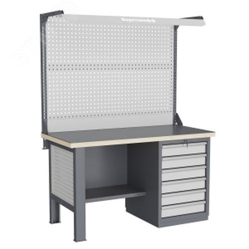 Изображение товара Верстак слесарный FBK 1551 16 3 2F с перфорированным экраном и освещением