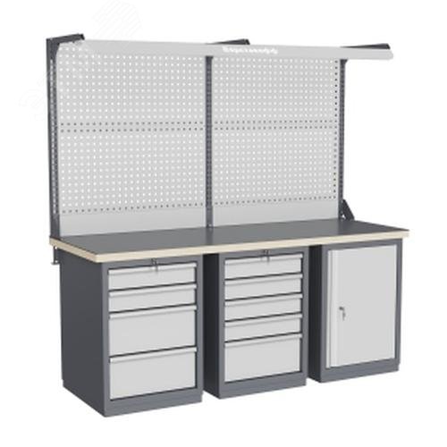 Изображение товара Верстак слесарный с перфорированным экраном и высокой нагрузкой Верстакофф FBK 205.457-2F