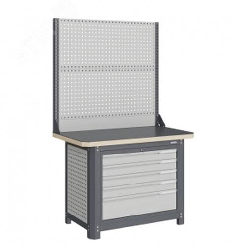 Изображение товара Верстак слесарный MCN 1252.L5-2 из металла с ящиками и замком, грузоподъемность 1500 кг