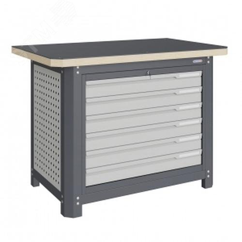 Изображение товара Верстак слесарный MCN 1252.L6 металл с ящиками прочный надёжный Изображение товара Верстак слесарный MCN 1252.L6 металл с ящиками прочный надёжный