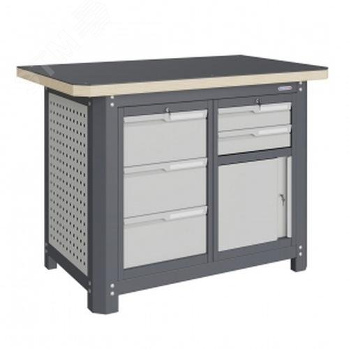 Изображение товара Верстак слесарный профессиональный MCN 1252.S39 с ящиками и тремя тумбами