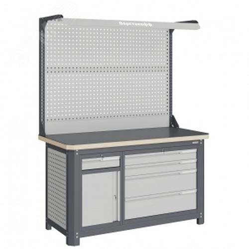 Изображение товара Слесарный верстак MCN 1552.S8L4-2F из металла с влагостойкой фанерой