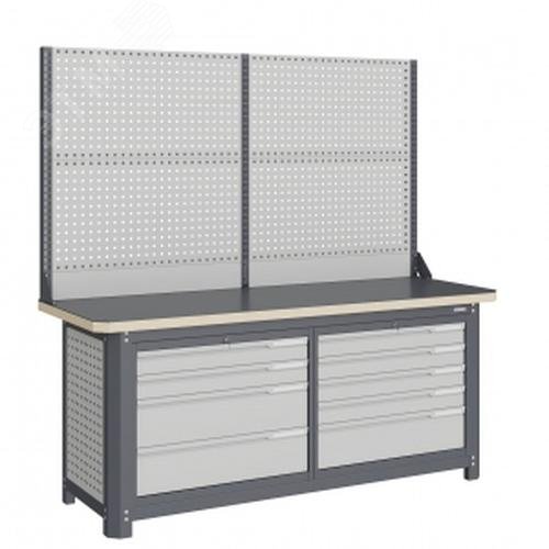 Изображение товара Модульный металлический верстак MCN 2052.L45-2 с ящиками и нагрузкой 2000 кг Изображение товара Модульный металлический верстак MCN 2052.L45-2 с ящиками и нагрузкой 2000 кг