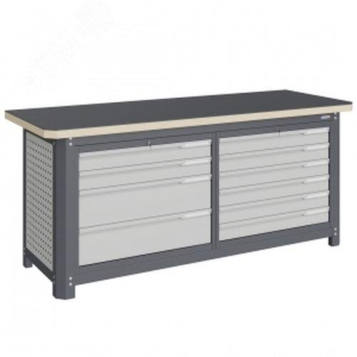 Изображение товара Модульный верстак MCN 2052.L46 из металла с фанерной столешницей и замками Изображение товара Модульный верстак MCN 2052.L46 из металла с фанерной столешницей и замками