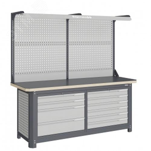 Изображение товара Верстак модульный MCN 2052.L46-2F из металла 2000 кг нагрузки Влагостойкая фанера