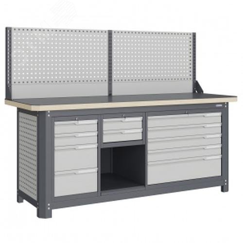 Изображение товара Модульный верстак MCN 2052.S24L5.2-1 высокий качество с ящиками металлическими столешницей из фане