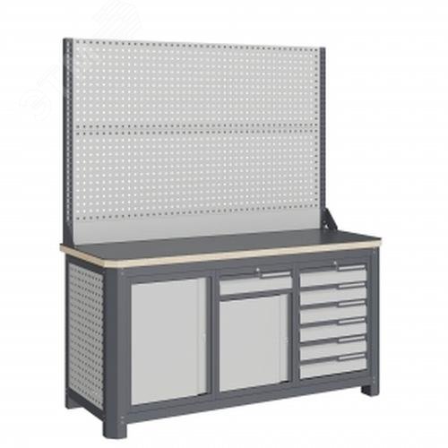 Изображение товара Верстак слесарный MCN 1552.S678-2 металлический с ящиками и защитой