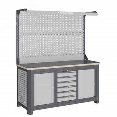 Изображение товара Слесарный верстак MCN 1552.S677-2F с выдвижными ящиками и максимальной нагрузкой 1500 кг