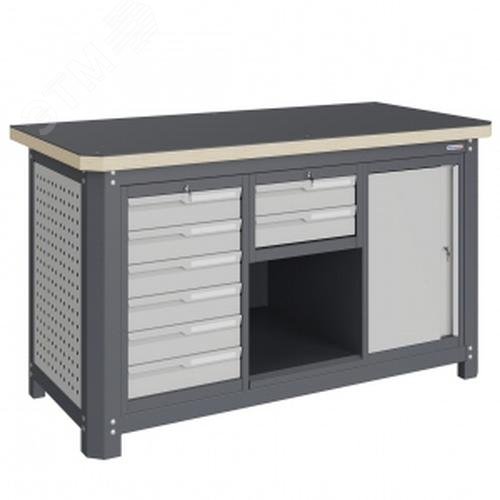 Изображение товара Верстак слесарный MCN 1552.S267.2 с силовой стойкой и тумбами Россия