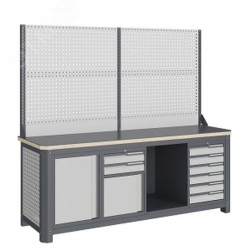 Изображение товара Верстак модульный MCN 2052.S679.1-2 с металлическими ящиками и защитой