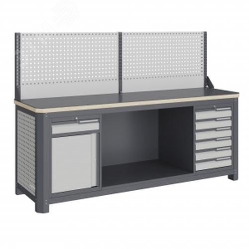 Изображение товара Верстак модульный MCN 2052.S68.11-1 из металла с ящиками и устойчивой столешницей