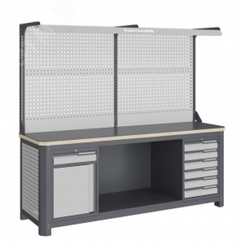 Изображение товара Модульный металлический верстак MCN 2052.S68.11-2F с ящиками и защитой