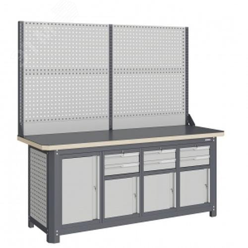 Изображение товара Верстак модульный MCN 2052.S7999-2 с тумбами и защитой