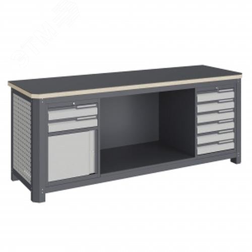 Изображение товара Верстак модульный MCN 2052.S69.11 из металла с тумбами 2000 кг нагрузка Россия