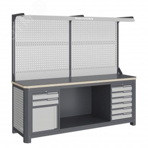 Изображение товара Модульный верстак MCN 2052.S69.11-2F с ящиками и усиленной поверхностью 1993х743 мм