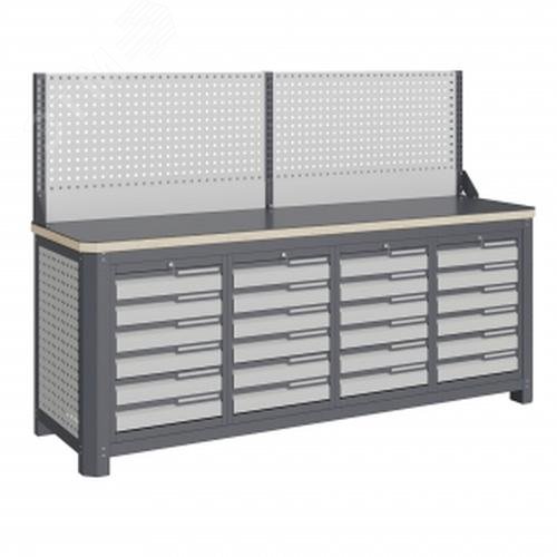 Изображение товара Модульный металлический верстак MCN 2052.S6666-1 с плавающими ящиками и высокой нагрузкой