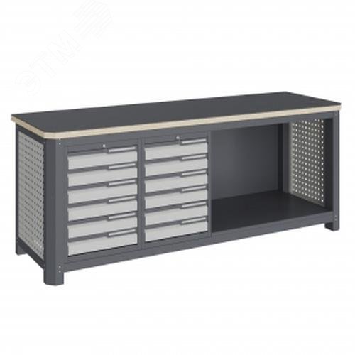 Изображение товара Модульный металлический верстак MCN 2052.S66.11 с ящиками и центральным замком