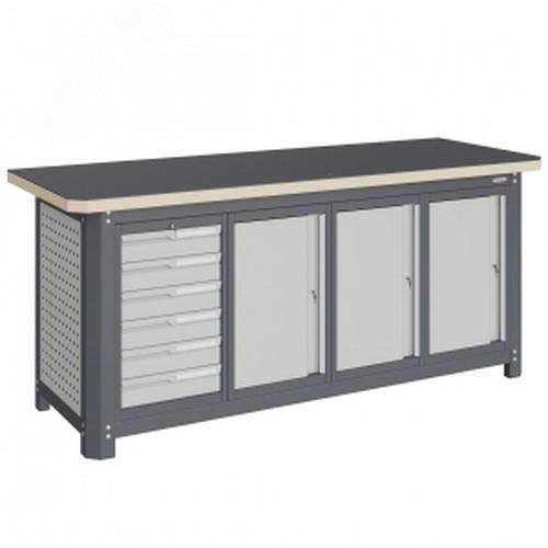 Изображение товара Верстак модульный MCN 2052.S6777 с влагостойкой столешницей и ящиками Изображение товара Верстак модульный MCN 2052.S6777 с влагостойкой столешницей и ящиками